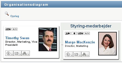 Brugerens visning indeholder ét niveau over hende