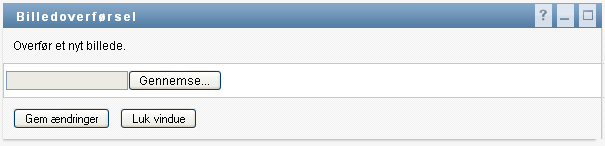 På siden Billedoverførsel kan du navigere til det billede, der skal medtages i din profil