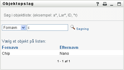 Siden Opslag viser søgeresultater
