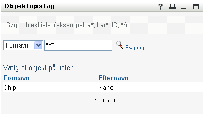 Siden Opslag viser søgeresultater