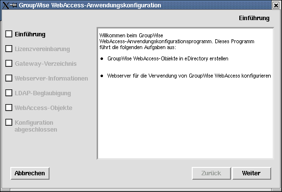 WebAccess-Anwendungskonfigurationsprogramm