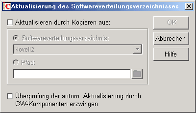 Dialogfeld "Softwareverteilungsverzeichnis aktualisieren"