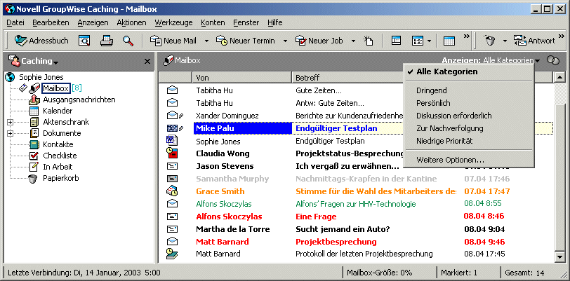 Hauptfenster, Men� 