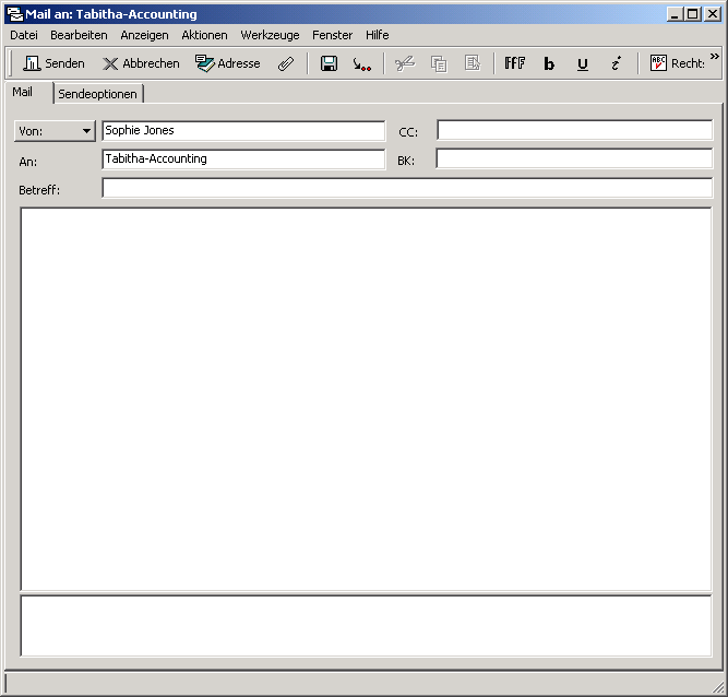 Mail-Nachricht mit einem benutzerdefinierten Anzeigenamen
