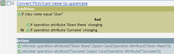 Description: Policy to Convert First/Last Name to Upper Case