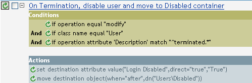 Description: Policy to Disable a User Upon Termination
