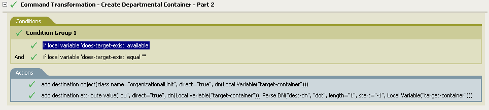 Description: Command Transformation - Create Department Container Part 2