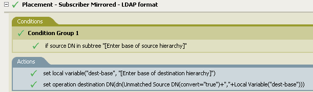 Description: Placement - Subscriber Mirrored - LDAP Format