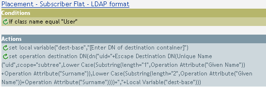 Description: Placement - Subscriber Flat - LDAP format