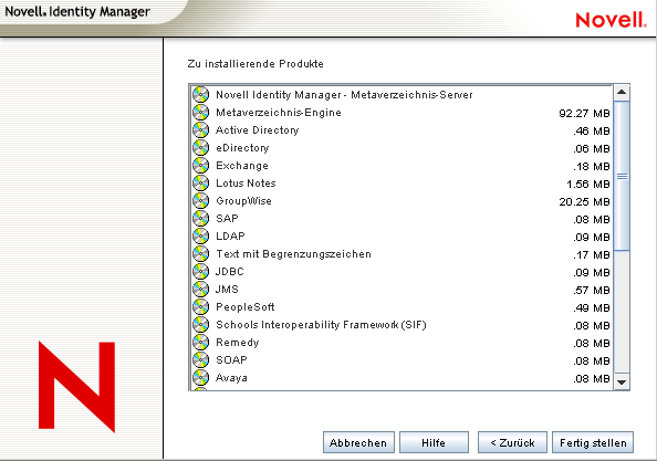 Zusammenfassung der Produkte und Komponenten
