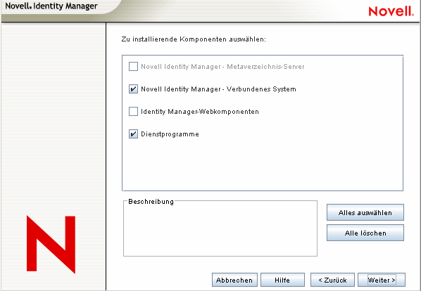 Option „Novell Identity Manager - Verbundenes System“