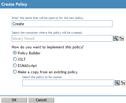 Creating a policy