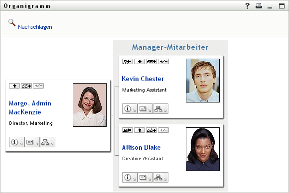 Portlet auf der Organigrammseite