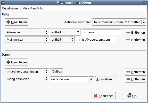 E-Mail-Filter erstellen