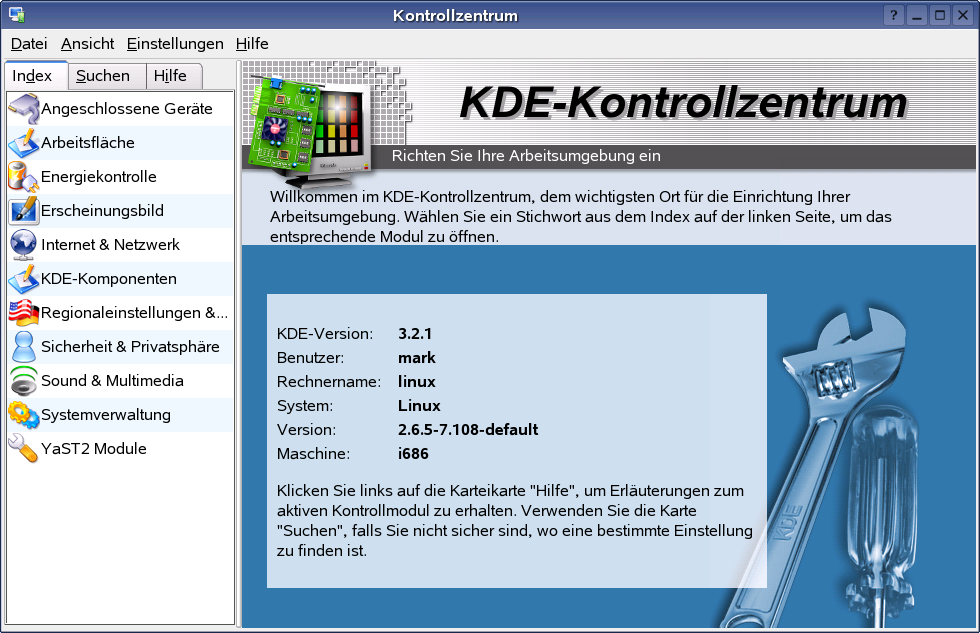 Vergleich zwischen der Windows-Systemsteuerung und dem KDE-Kontrollzentrum