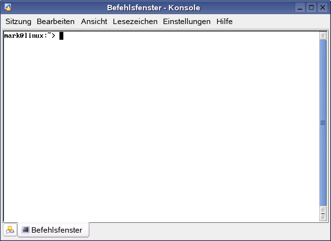 Vergleich zwischen der Windows-Befehlseingabe und dem Terminal von Novell Linux Desktop