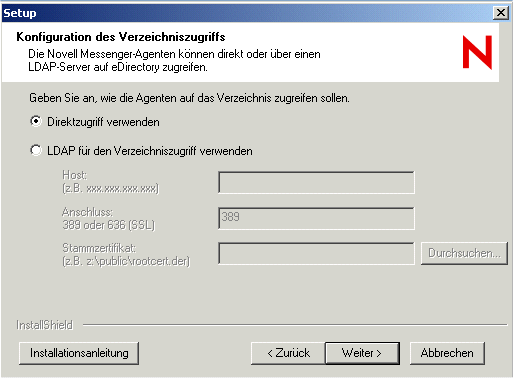 Dialogfeld �Verzeichniszugriff�