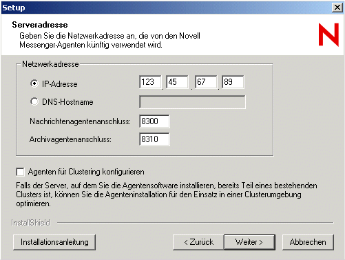 Dialogfeld �Serveradresse�