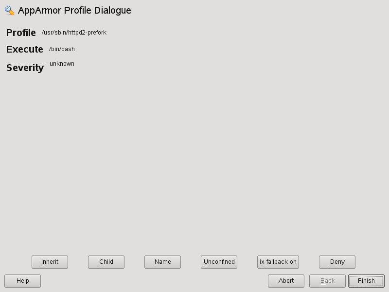 AppArmor Profile Wizard: 	 Inherit