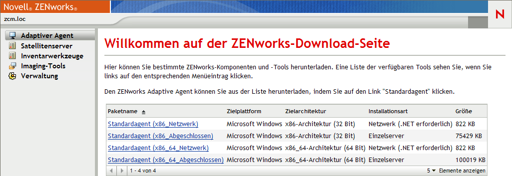 Seite „ZENworks-Download“