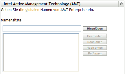 Bereich „Intel Active Management Technology (AMT)“
