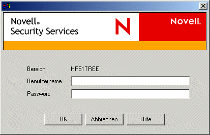 Dialogfeld "Novell Security Services"