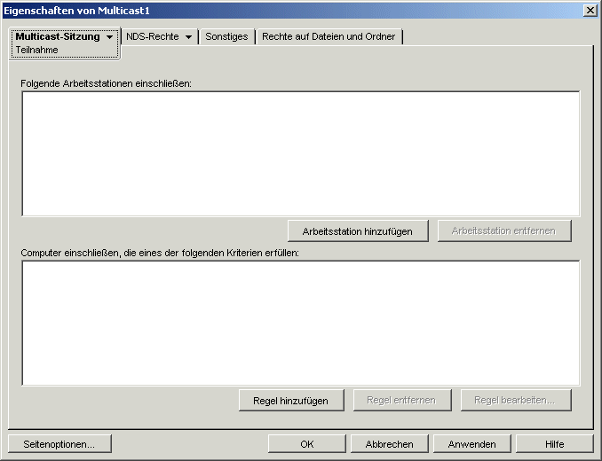 Seite "Multicast-Sitzungsteilnehmer".