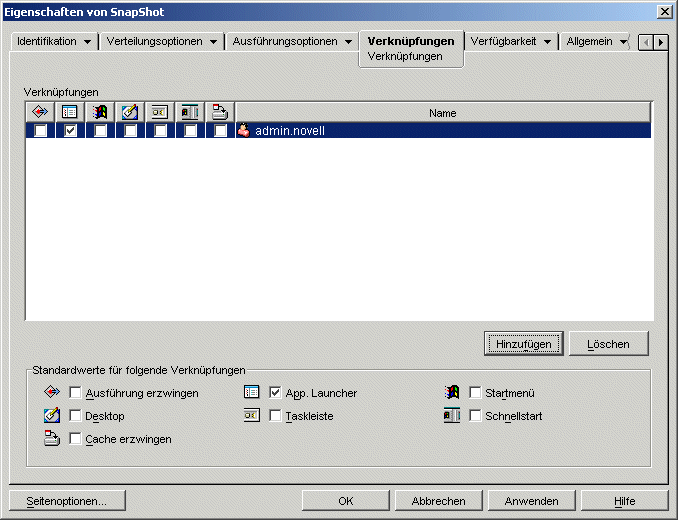 Seite "Verknpfungen"