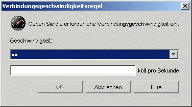 Dialogfeld "Verbindungsgeschwindigkeitsregel"