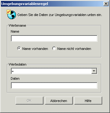 Dialogfeld "Umgebungsvariablenregel"