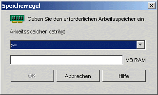 Dialogfeld "Speicherregel"