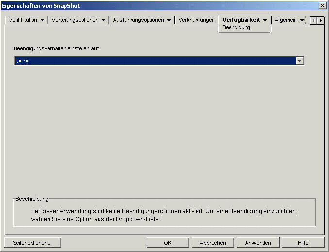 Anwendungsobjekt > Registerkarte "Verfgbarkeit" > Seite "Beendigung"