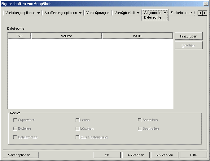 Anwendungsobjekt > Registerkarte "Allgemein" > Seite "Dateirechte"