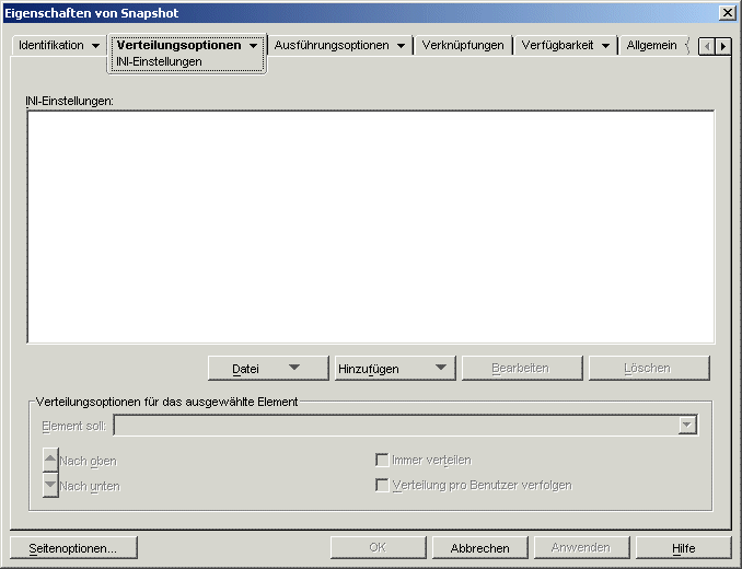 Seite "INI-Einstellungen"