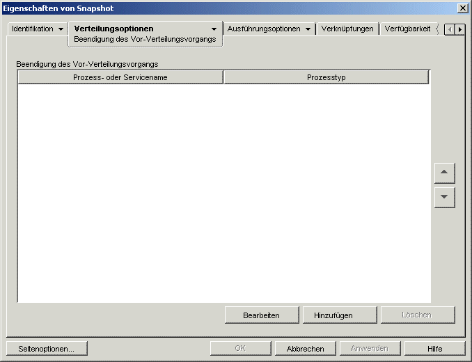 Anwendungsobjekt > Registerkarte "Verteilungsoptionen" > Seite "Beendigung des Vor-Verteilungsvorgangs"