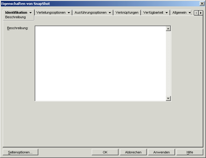Anwendungsobjekt > Registerkarte "Identifikation" > Seite "Beschreibung"