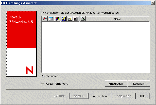 CD-Erstellungs-Assistent: Verknpfungsseite