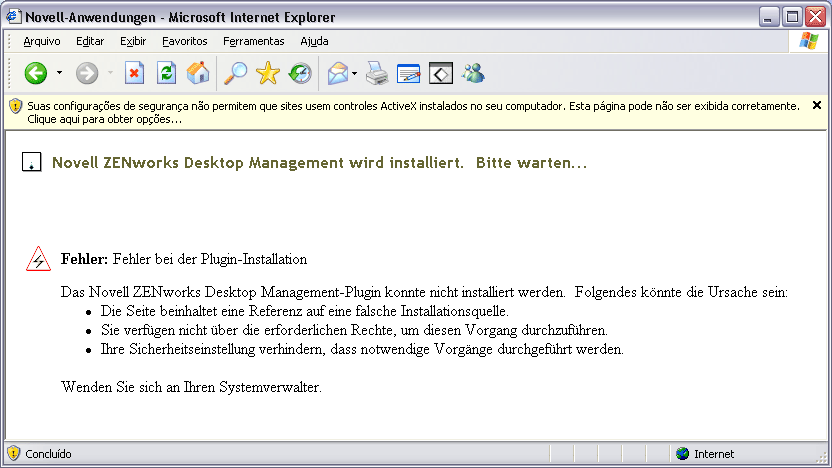 Informationsleiste in Internet Explorer