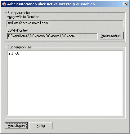 Dialogfeld "Arbeitsstation ber Active Directory auswhlen"