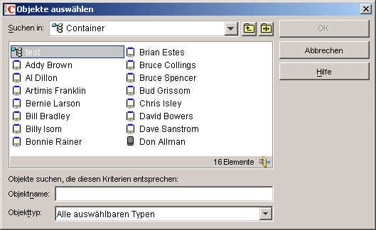 Dialogfeld "Objekte auswhlen"