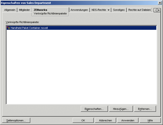 Seite "Verknpfte Richtlinienpakete"