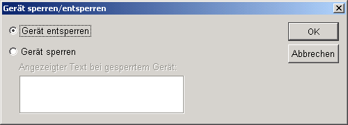 Dialogfeld "Gert sperren/entsperren"