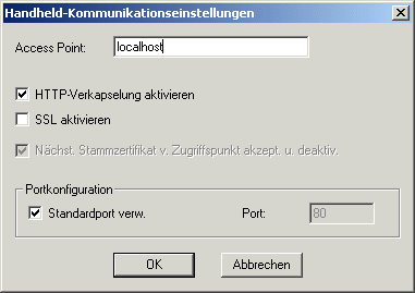 Dialogfeld "Handheld-Kommunikationseinstellungen"