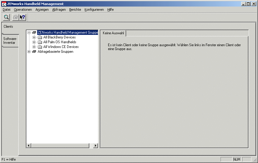 ZENworks Handheld Management-Inventaranzeige