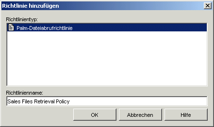 Dialogfeld "Richtlinie hinzufgen"