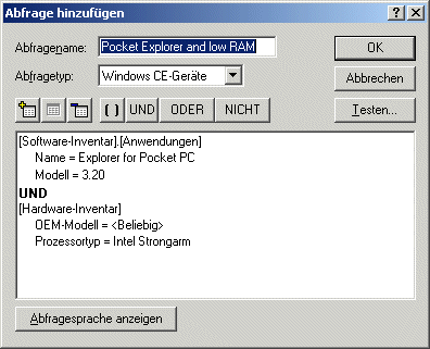 Dialogfeld "Abfrage bearbeiten"