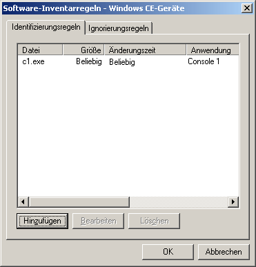 Dialogfeld "Software-Inventarregeln"