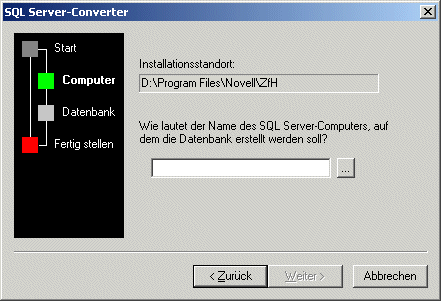 Seite "SQL Server-Converter"