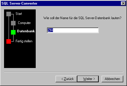 Seite "SQL Server-Converter"