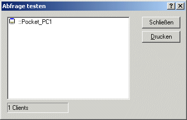 Dialogfeld "Abfrage testen"
